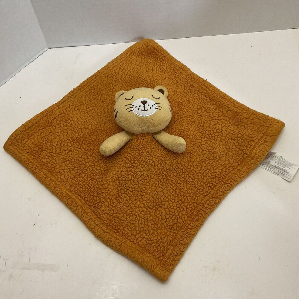 Baby Gear Sleeping Baby Tiger Lovey Security Blanket Plush 12x12 Orange